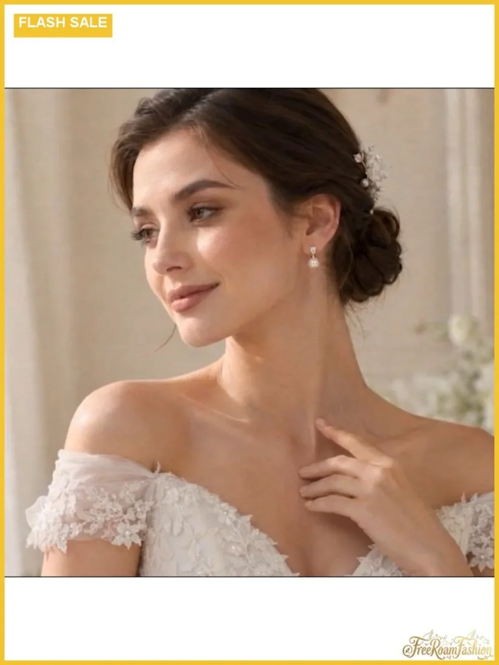 14K Gold Plated Pearl Drop Earrings Dainty Wedding Bridal Prom Jewelry